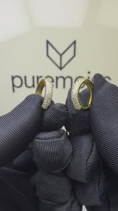 ES-20164 | D-Color Earrings | 1.1mm ×68 Stones | 18K Gold Plated