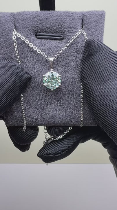 NS-30092 | Fancy Color 2CT Pendant Necklace | White Gold Plated