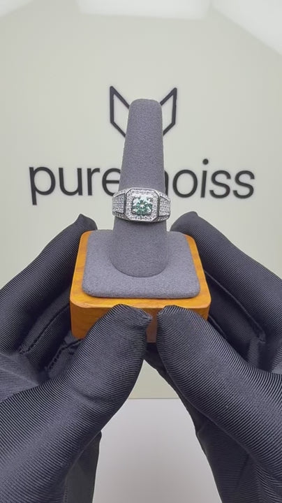 RS-10342 | Men's Fancy Color 1CT Ring | White Gold Plated