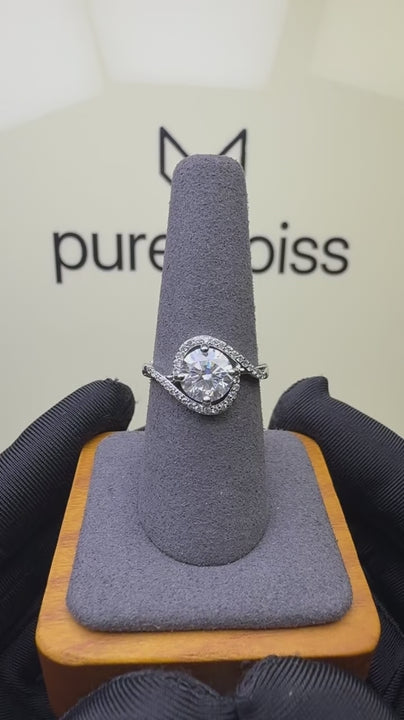 RS-10521 | D-Color 2CT Ring | White Gold Plated