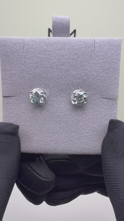 ES-20102 | Fancy Color 2CT Stud Earrings | White Gold Plated