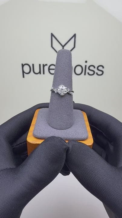 RS-10451 | D-Color 1CT Ring | White Gold Plated