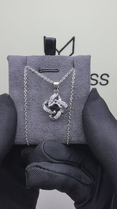 NS-30053 | Fancy Color 1CT Pendant Necklace | White Gold Plated