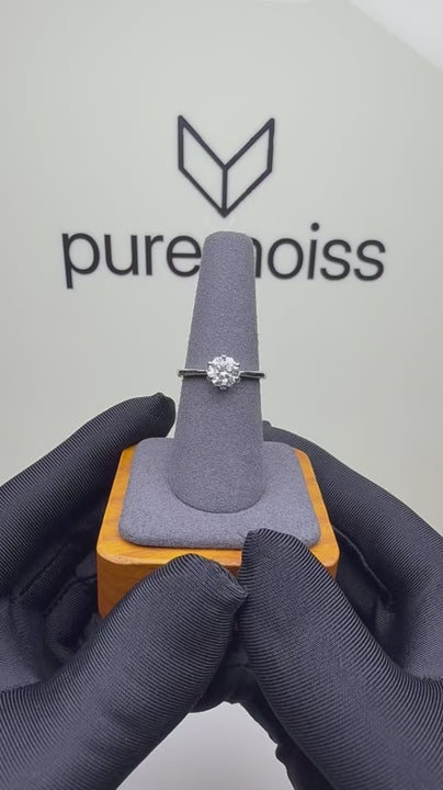 RS-10391 | D-Color 1CT Ring | White Gold Plated