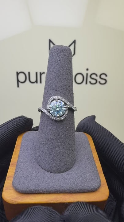 RS-10522 | Fancy Color 2CT Ring | White Gold Plated