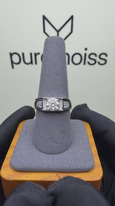RS-10251 | Men's D-Color 1CT Ring | White Gold Plated