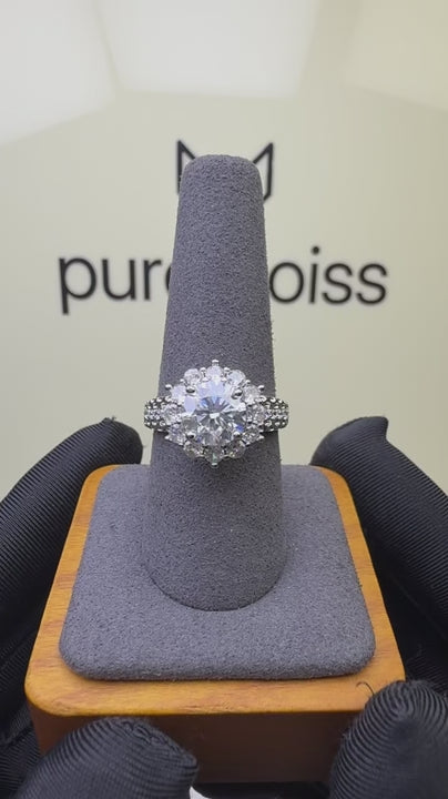 RS-10541 | D-Color 2CT Ring | White Gold Plated