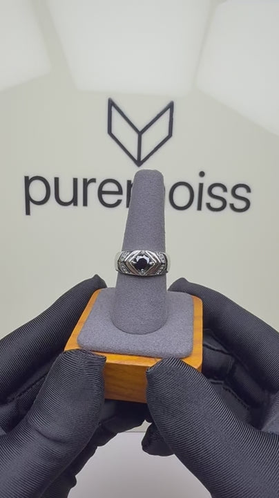 RS-10303 | Men's Fancy Color 1CT Ring | White Gold Plated