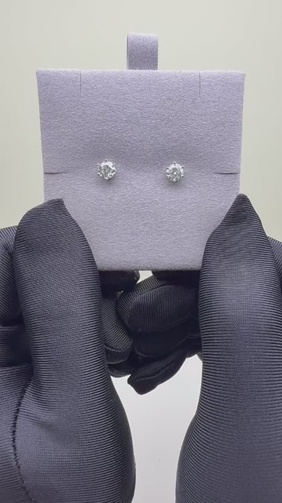 ES-20081 | D-Color 1CT Stud Earrings | White Gold Plated