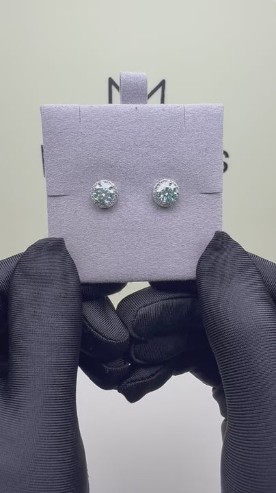 ES-20022 | Fancy Color 2CT Stud Earrings | White Gold Plated