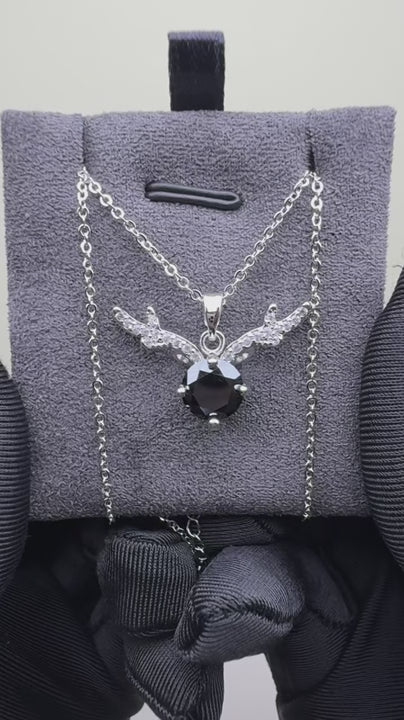 NS-30063 | Fancy Color 2CT Pendant Necklace | White Gold Plated