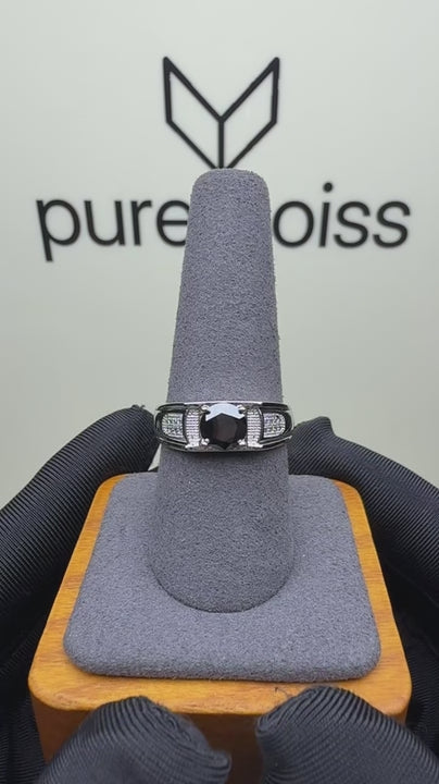 RS-10253 | Men's Fancy Color 1CT Ring | White Gold Plated