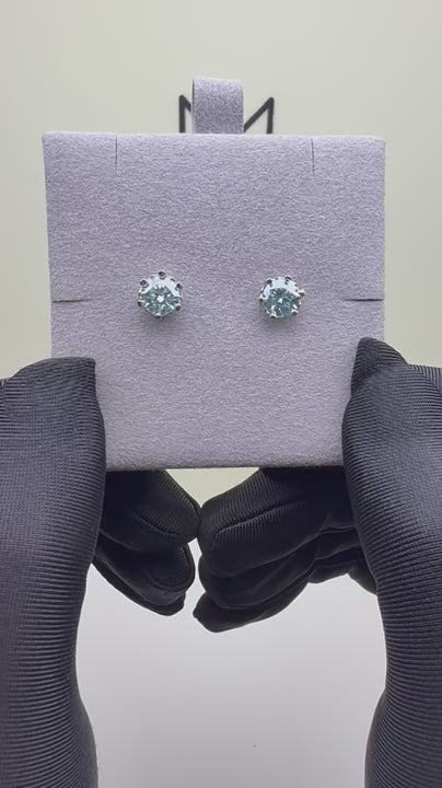 ES-20062 | Fancy Color 2CT Stud Earrings | White Gold Plated