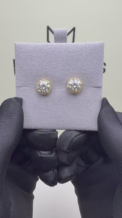 ES-20114 | Fancy Color 4CT Stud Earrings | 18K Gold Plated