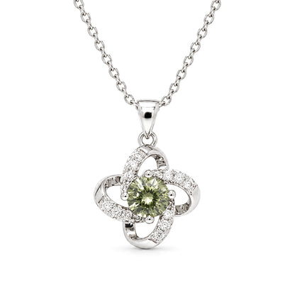 NS-30052 | Fancy Color 1CT Pendant Necklace | White Gold Plated