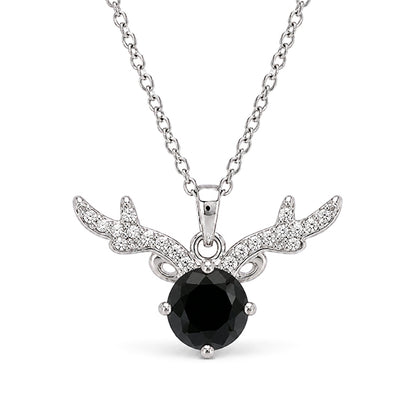 NS-30063 | Fancy Color 2CT Pendant Necklace | White Gold Plated