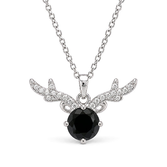 NS-30063 | Fancy Color 2CT Pendant Necklace | White Gold Plated