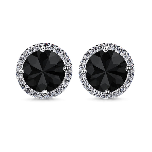 ES-20023 | Fancy Color 2CT Stud Earrings | White Gold Plated