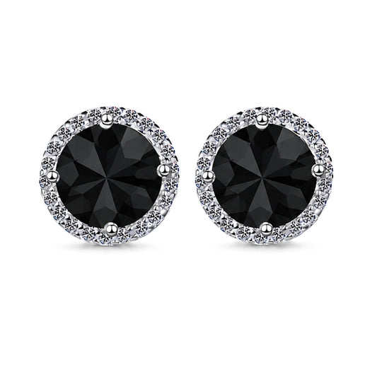 ES-20023 | Fancy Color 2CT Stud Earrings | White Gold Plated