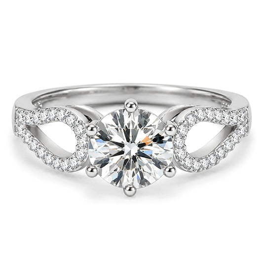 RS-10571 | D-Color 2CT Ring | White Gold Plated