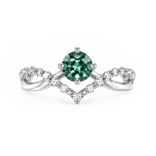 RS-10032 | D-Color 1CT Ring | White Gold Plated