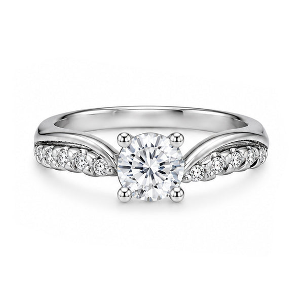RS-10101 | D-Color 1CT Ring | White Gold Plated