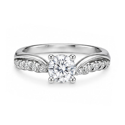RS-10101 | D-Color 1CT Ring | White Gold Plated