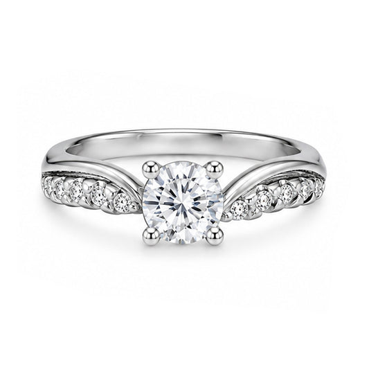 RS-10101 | D-Color 1CT Ring | White Gold Plated
