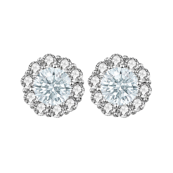 ES-20012 | Fancy Color 2CT Stud Earrings | White Gold Plated