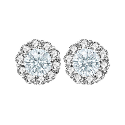 ES-20012 | Fancy Color 2CT Stud Earrings | White Gold Plated