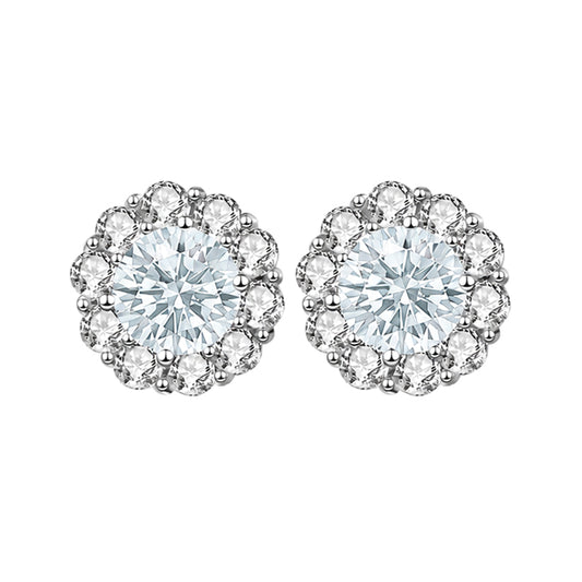 ES-20012 | Fancy Color 2CT Stud Earrings | White Gold Plated