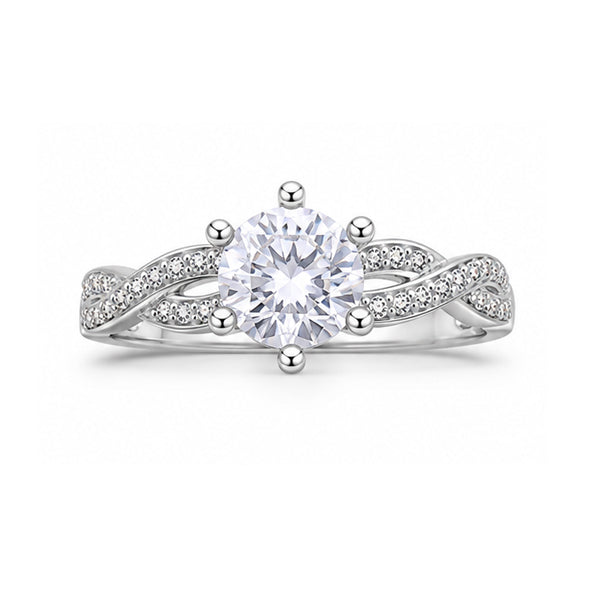 RS-10201 | D-Color 2CT Ring | White Gold Plated
