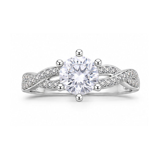 RS-10201 | D-Color 2CT Ring | White Gold Plated