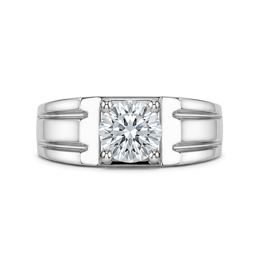 RS-10261 | Men's D-Color 1CT Ring | White Gold Plated