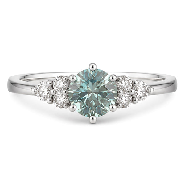 RS-10472 | Fancy Color 0.5CT Ring | White Gold Plated