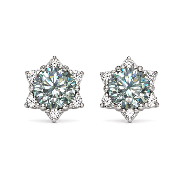 ES-20042 | Fancy Color 2CT Stud Earrings | White Gold Plated