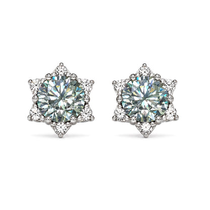 ES-20042 | Fancy Color 2CT Stud Earrings | White Gold Plated