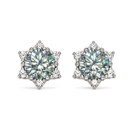 ES-20042 | Fancy Color 2CT Stud Earrings | White Gold Plated