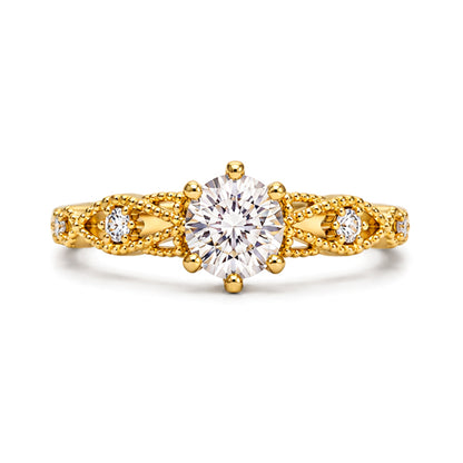 RS-10444 | D-Color 0.5CT Ring | 18K Gold Plated