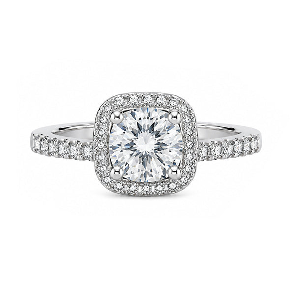 RS-10041 | D-Color 1CT Ring | White Gold Plated