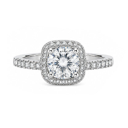 RS-10041 | D-Color 1CT Ring | White Gold Plated