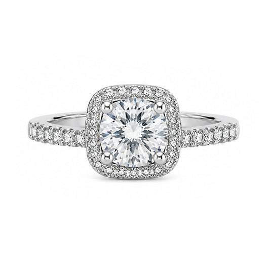 RS-10041 | D-Color 1CT Ring | White Gold Plated