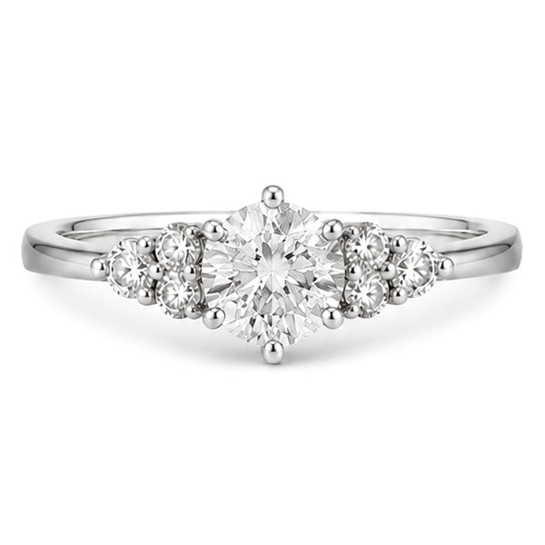 RS-10471 | D-Color 0.5CT Ring | White Gold Plated