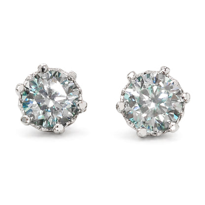 ES-20062 | Fancy Color 2CT Stud Earrings | White Gold Plated