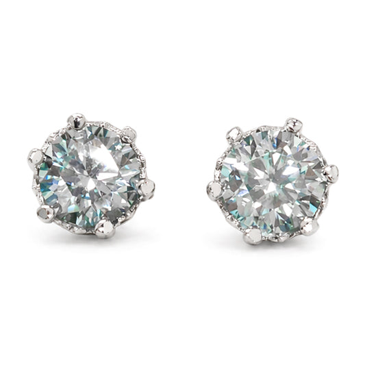 ES-20062 | Fancy Color 2CT Stud Earrings | White Gold Plated