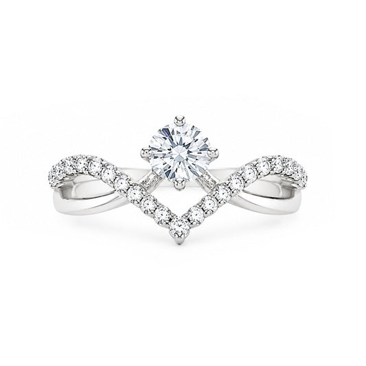 RS-10031 | D-Color 1CT Ring | White Gold Plated