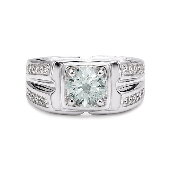 RS-10272 | Men's Fancy Color 1CT Ring | White Gold Plated