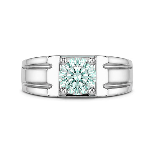 RS-10262 | Men's Fancy Color 1CT Ring | White Gold Plated