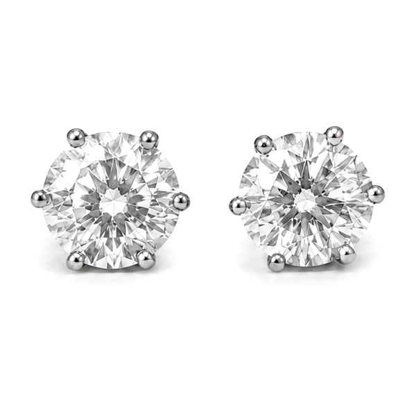 ES-20081 | D-Color 1CT Stud Earrings | White Gold Plated