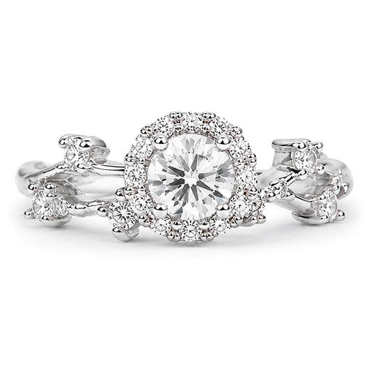 RS-10191 | D-Color 0.5CT Ring | White Gold Plated